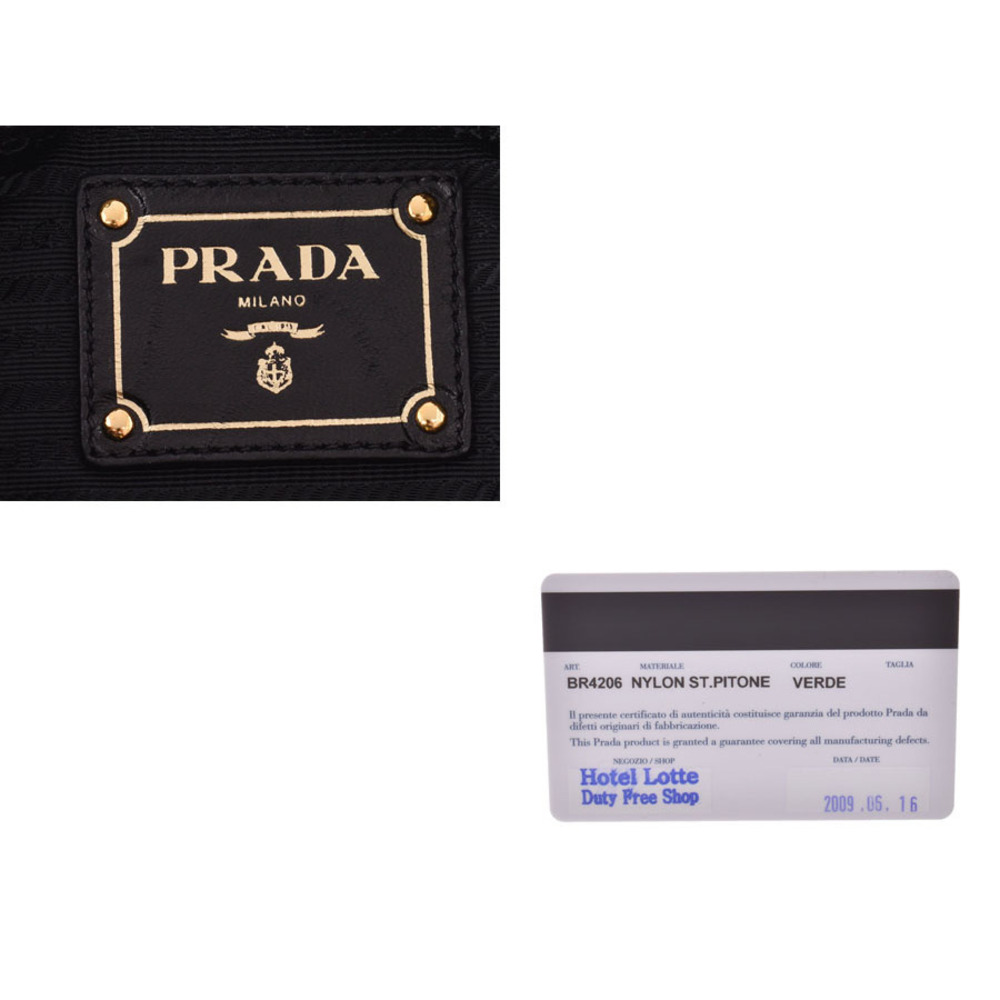 Prada Tote Bag Black Python Nylon Nappa - image 9